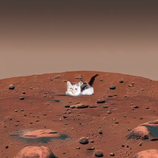 Prompt: Mars colonized by cats
