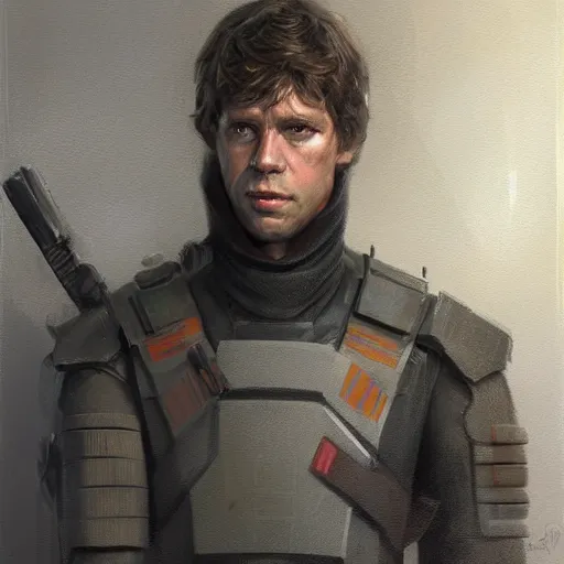 Prompt: portrait of a man by greg rutkowski, dan skywalker from star wars expanded universe, wearing tactical gear of the triunvirate of the galactic alliance, he is about 3 0 years old, highly detailed portrait, digital painting, artstation, concept art, smooth, sharp foccus ilustration, artstation hq