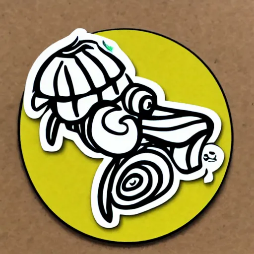 Prompt: sticker snail cartoon whimsical