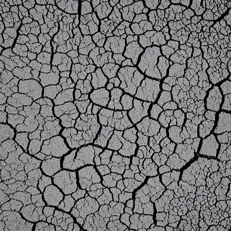 Prompt: a detailed pen and ink line - art drawing of a dry cracked desert surface as viewed from above. clean lines, mm, svg. technical