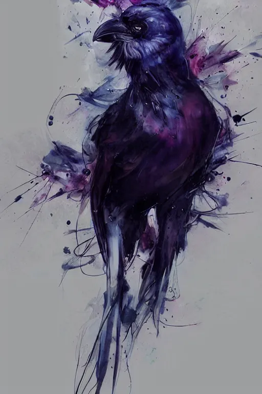 Image similar to scifi futuristic raven bird art by agnes cecile, beautiful, soft, smooth