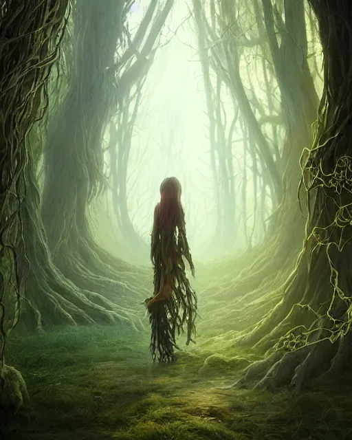 Prompt: highly detailed surreal vfx portrait of a cursed monster in a shadowy forest by a willow tree, stephen bliss, unreal engine, greg rutkowski, loish, rhads, beeple, makoto shinkai and lois van baarle, ilya kuvshinov, rossdraws, tom bagshaw, alphonse mucha, global illumination, detailed and intricate environment