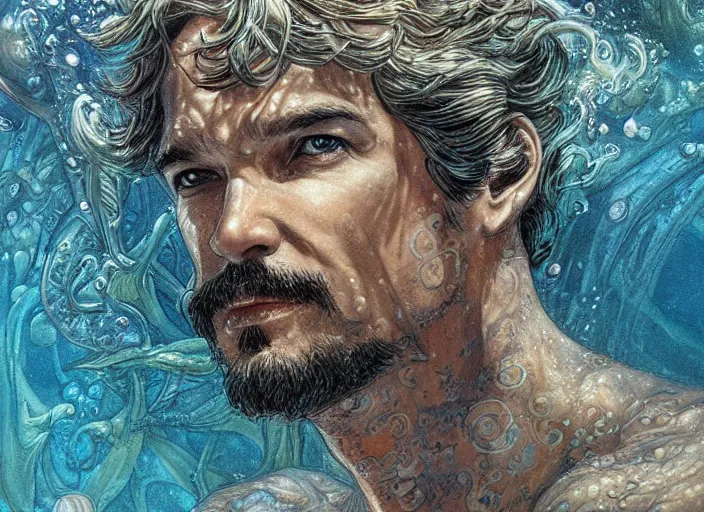 Image similar to a highly detailed underwater portrait of stephen strange, james gurney, james jean