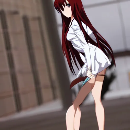 Image similar to makise kurisu full body