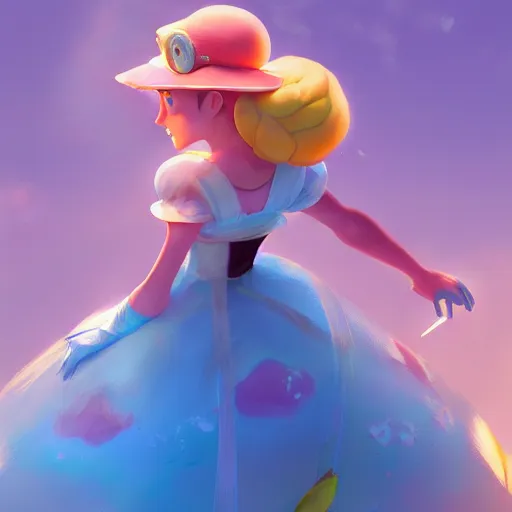 Prompt: painted portrait of princess peach, fantastically pastel colors, octane render, matte painting concept art, official fanart behance hd artstation by jesper elsing, by rhads and makoto shinkai and lois van baarle and ilya kuvshinov and rossdraws