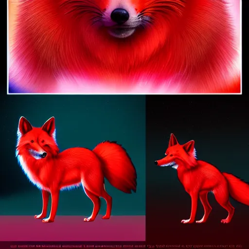 Prompt: digital red as a tomato fox, retrowave palette, digital world, highly detailed, electric breeze, anatomically correct vulpine, synth feel, fluffy face, ear floof, flowing fur, super realism, accurate animal imagery, 4 k digital art