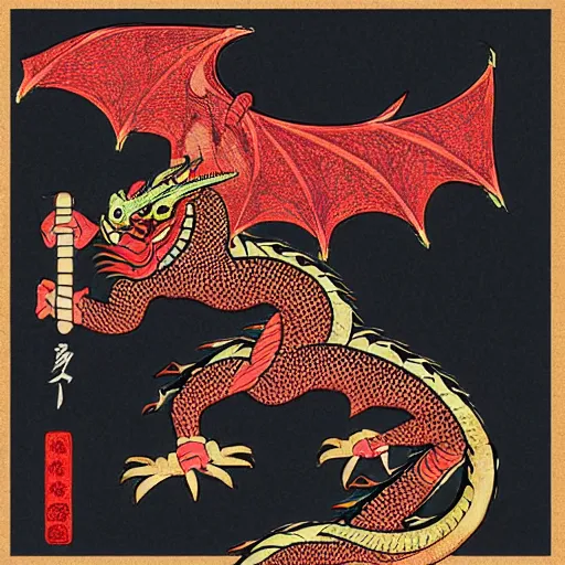 Prompt: edo style dragon