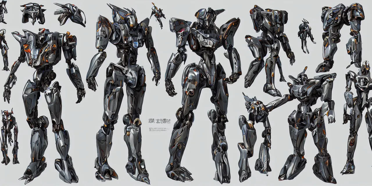 Prompt: Mecha Suit, costume, sci fi characters, anime, game, character concept, characters reference sheet, high quality, ultra detailed, full body, trending on ArtStation, digital art, concept art