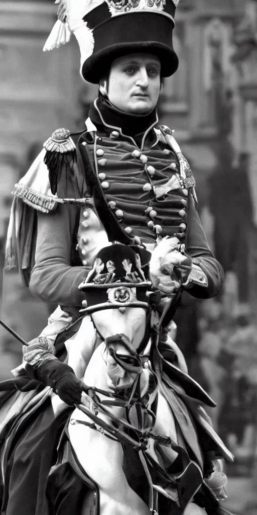 Image similar to very well detailed photo of Napoleon Bonaparte in London, 1990s, 4k detailed, very very well detailed face