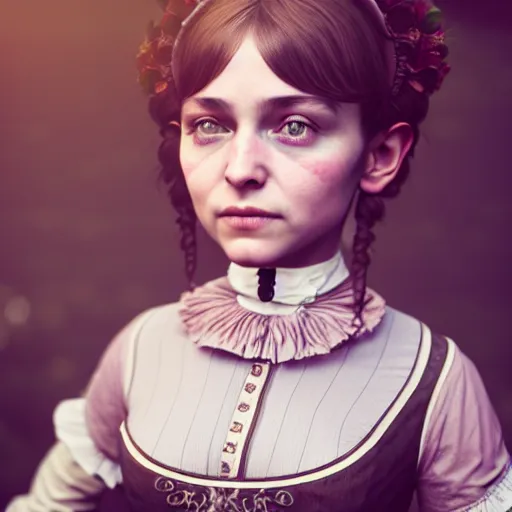 Image similar to photo of cute victorian girl, ultra realistic, concept art, intricate details, highly detailed, photorealistic, octane render, 8 k, unreal engine,