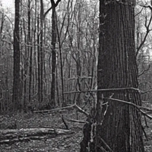 Prompt: a very old photo of the blair witch