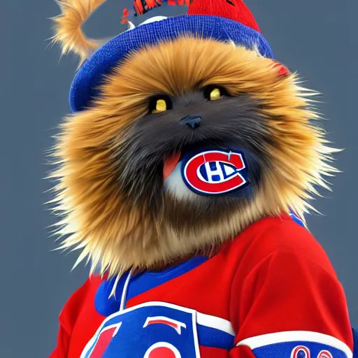 Image similar to anime Portrait of Youppi the Habs Montreal Canadiens Mascot as a very cute powerful and friendly pokemon, highly detailed anime, high evolution, 1990s, legendary, smooth, sharp focus, dynamic lighting, intricate, trending on ArtStation, illustration pokemon, art by WLOP