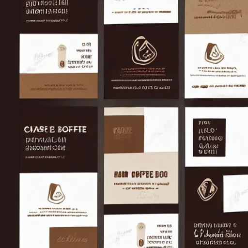 Prompt: square shaped flyer design for a coffee bean company, layout design, dark brown and beige colour palette, template layout