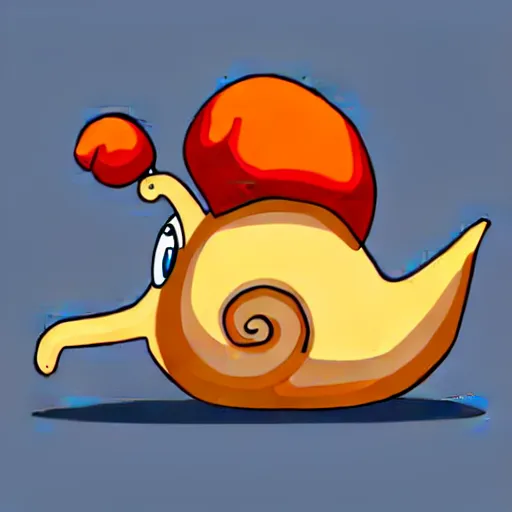 Prompt: cartoon snail, trending on artstation