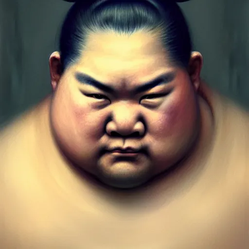 Image similar to portrait of a sumo wrestler,digital art,ultra realistic,ultra detailed,art by greg rutkowski,photorealistic,detailed face,professional art,professional lighting,dramatic lighting,hyperdetailed,hyperrealistic,4k