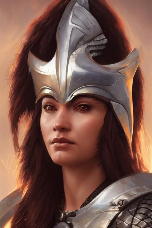 Image similar to amazon valkyrie athena, d & d, fantasy, portrait, highly detailed, headshot, digital painting, trending on artstation, concept art, sharp focus, illustration, art by artgerm and greg rutkowski and magali villeneuve