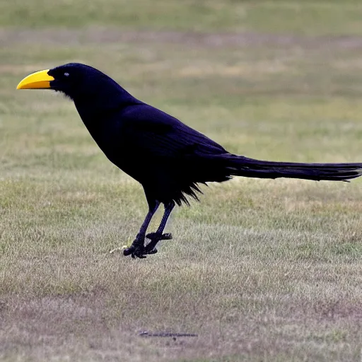 Image similar to a photo of a crow with long, luxurious, blonde hair. the crow looks fabulous.