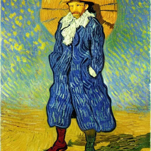 Prompt: Portrait painting of Vincent Van Gogh cosplaying as Gal Godot Wonder Woman by Claude Monet, original Post Impressionist art