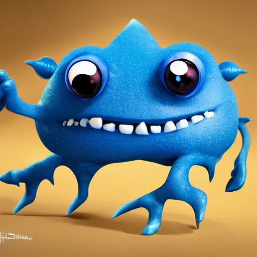 cute brain monster with two funny eyes by pixar | Stable Diffusion ...