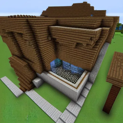 Image similar to Minecraft mansion, four stories, lit with glowstone, lots of windows