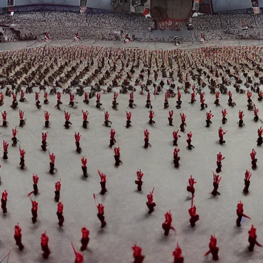 Prompt: panoramic shot of toy soldier battle, photorealistic, 4 k