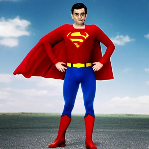 Image similar to Rowan Atkinson as Superman