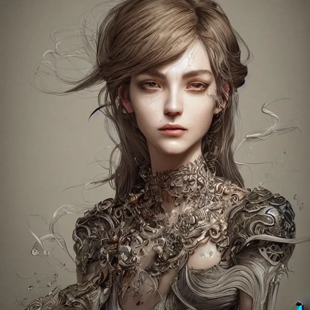 Prompt: a portrait of a lawful evil alignment personified as an absurdly beautiful, graceful, elegant, sophisticated, realistic young woman, an ultrafine hyperdetailed illustration by kim jung gi, irakli nadar, intricate linework, bright colors, octopath traveler, final fantasy, unreal engine 5 highly rendered, global illumination, radiant light, detailed and intricate environment