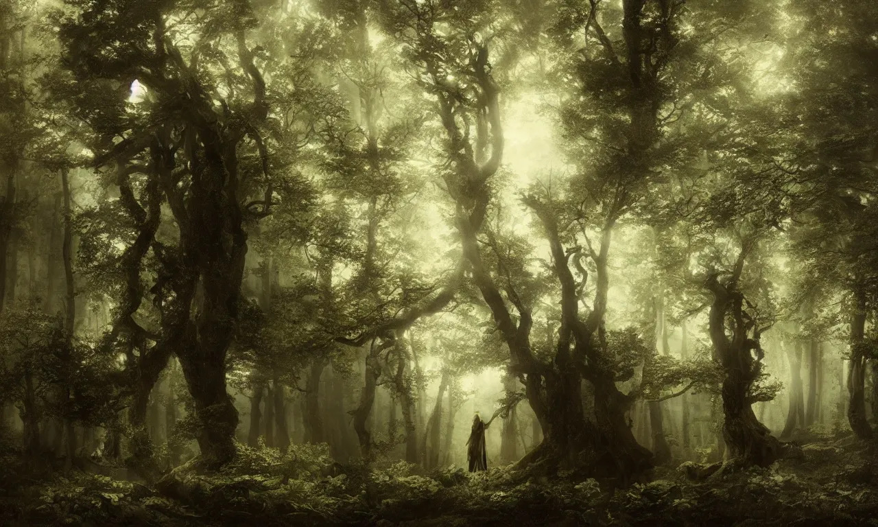 Image similar to cate blanchett, hero of the woods. andreas achenbach, mikko lagerstedt, zack snyder, tokujin yoshioka
