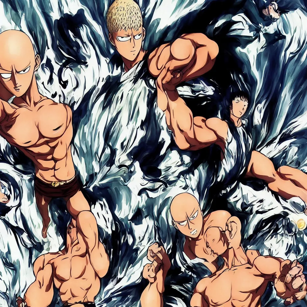 ripped shirtless saitama one punch man instagram, Stable Diffusion