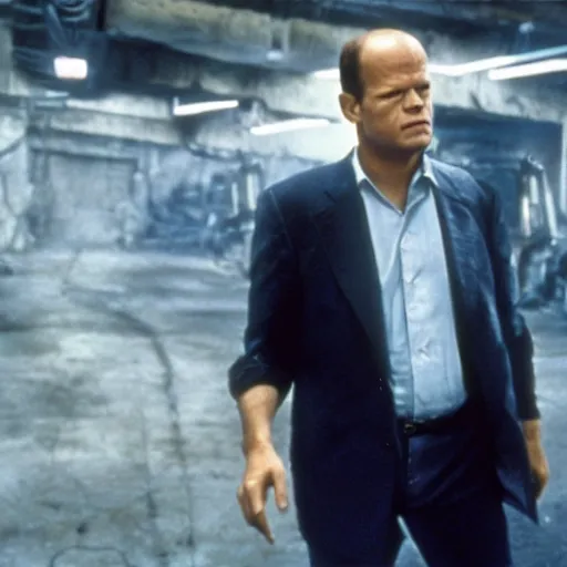 Image similar to Olaf Scholz as The Terminator in the movie Terminator - Judgment Day