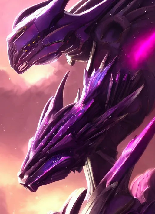 Image similar to cinematic full body, cosmic sized beautiful stunning giant robot mechan hot female dragon goddess, sharp sleek cyborg dragon head, sharp metal ears, smooth purple eyes, smooth fuschia skin, smooth silver armor, nebula, epic proportions, epic scale, macro furry, furry art, dragon art, goddess art, giantess art, warframe, warframe fanart, furaffinity, octane