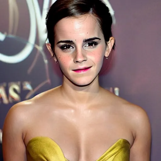 Image similar to emma watson mixed with kim kardashian, 5 0 - 5 0 mixture