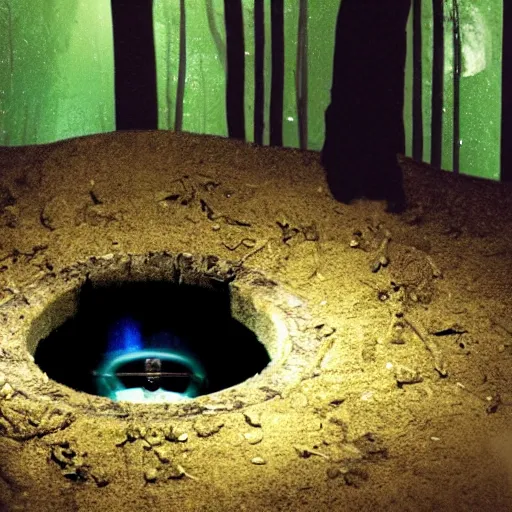 a portrait photo with flash, a slightly melted shiny Stable Diffusion