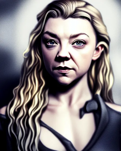 Image similar to natalie dormer, character portrait, portrait, close up, concept art,,,