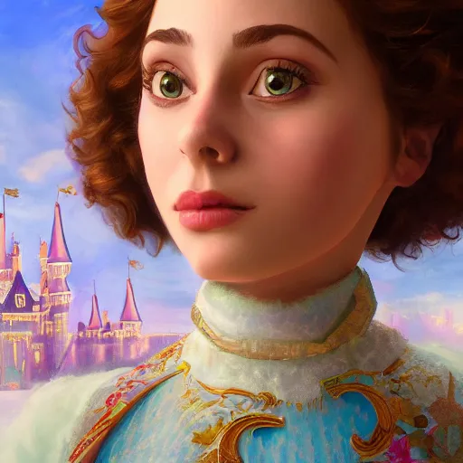 Image similar to a portrait of a jewish princess in a disney movie, oil painting, pale colors, high detail, 8 k, wide angle, trending on artstation,