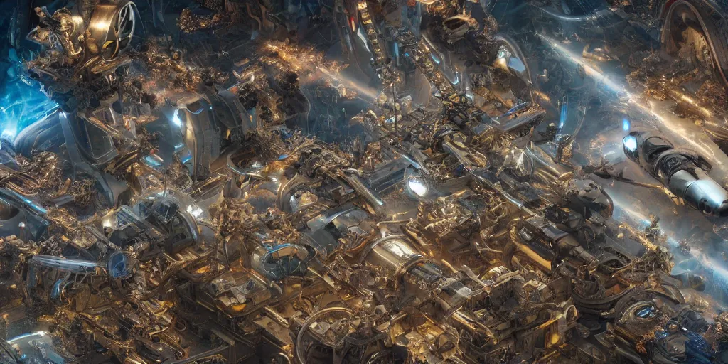 Prompt: God's Angels and Cherubs in a war against a singular collosal futuristic machine, tilt shift, realistic 4k octane beautifully detailed render, 4k post-processing, highly detailed, intricate complexity, epic composition, magical atmosphere, cinematic lighting, masterpiece, ultra hd