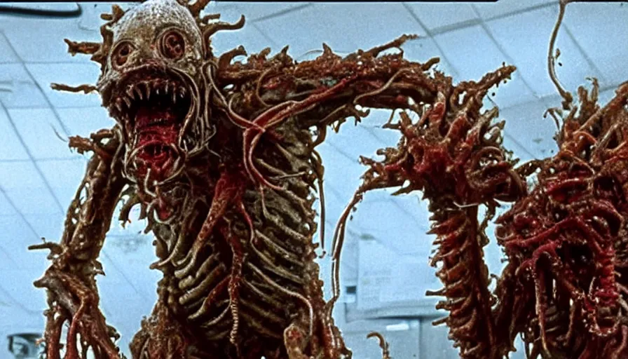 Prompt: a disgusting disturbing vile biomechanical creature from The Thing, by Cronenberg and greg nicotero