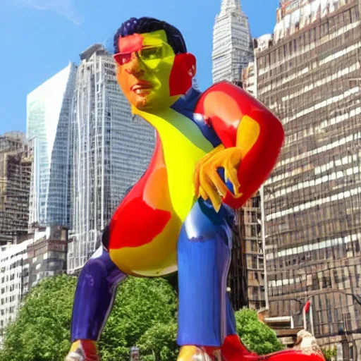 Image similar to 5 0 ft high jeff koons sculpture of jeff goldblum