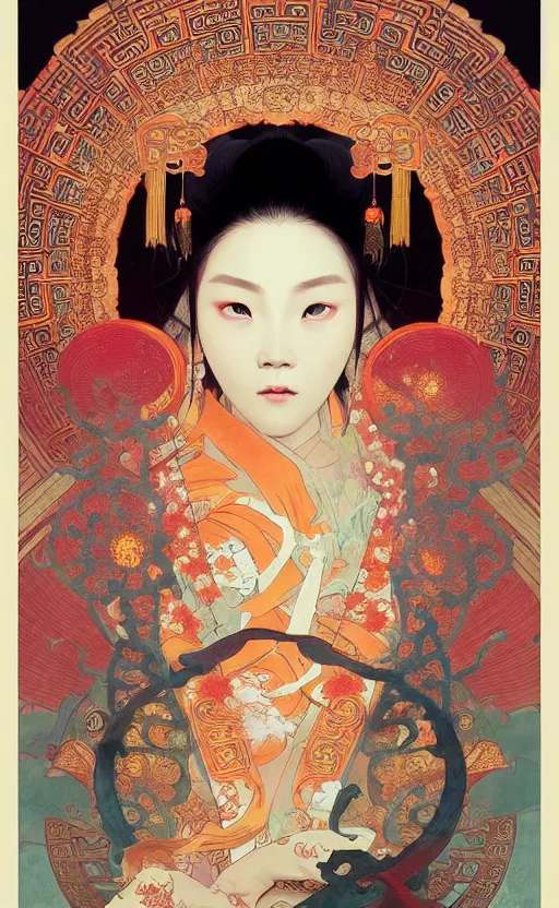 Image similar to ancient chinese beauties with big eyes highly detailed, digital painting, artstation, concept art, sharp focus, illustration, art by greg rutkowski and alphonse mucha and victo ngai