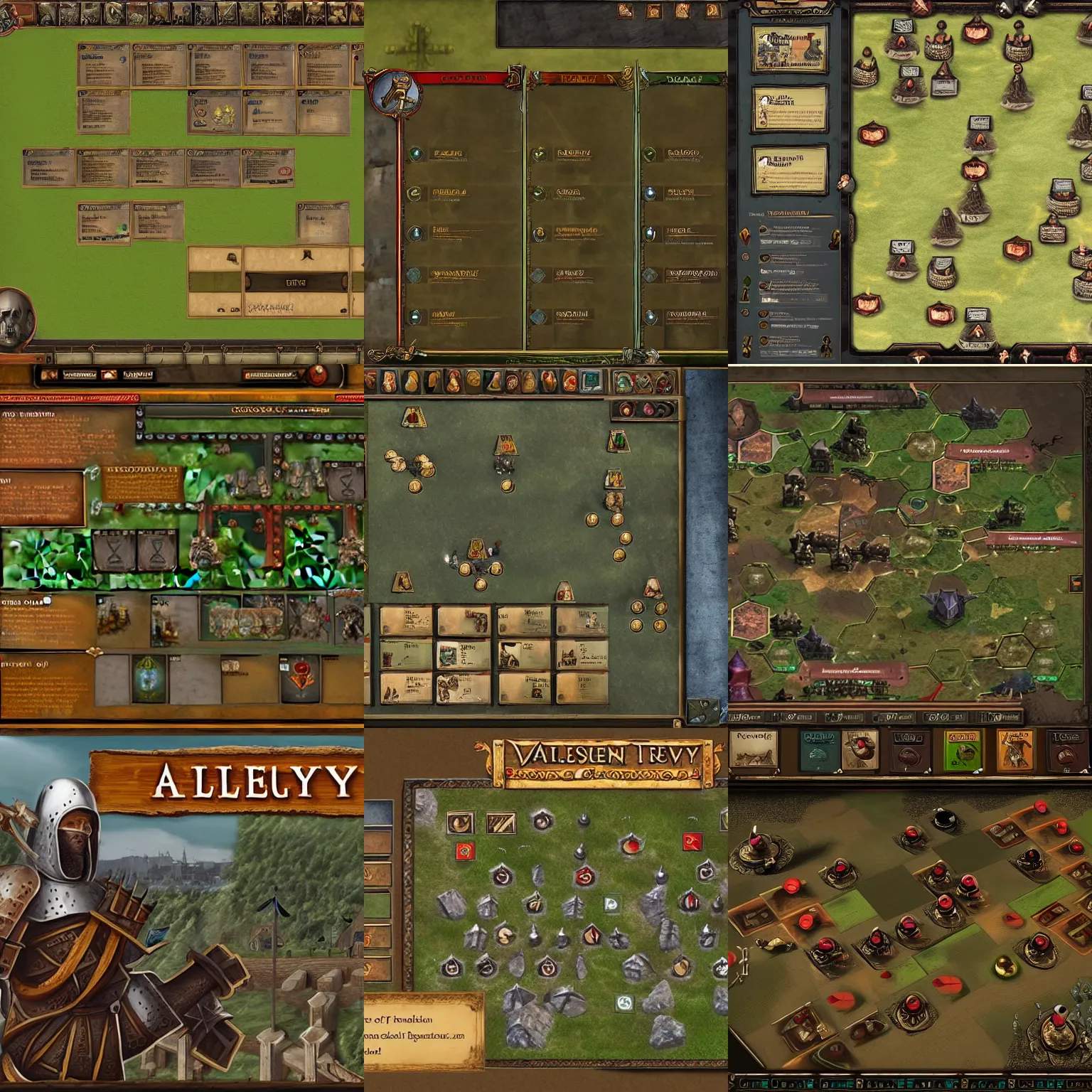 Prompt: main menu of new medieval strategy game