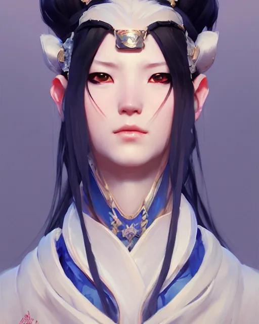 Prompt: onmyoji portrait, fine details. night setting. realistic shaded lighting poster by craig mullism, artgerm, jeremy lipkin and michael garmash, unreal engine, radiant light, detailed and intricate environment, digital art