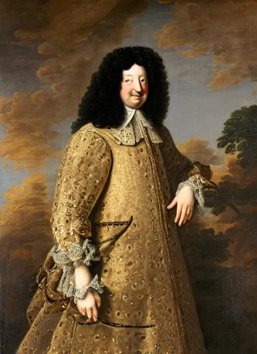 Image similar to portrait of Louis xiv of France in his coronation garb by hyacinthe rigaurd