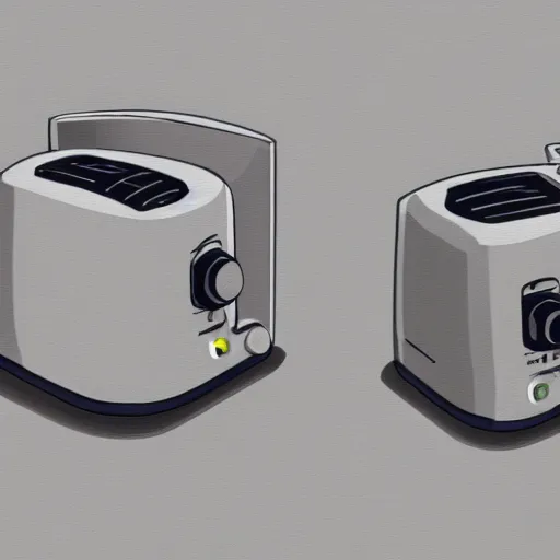 Image similar to concept art of a toaster and robot hybrid