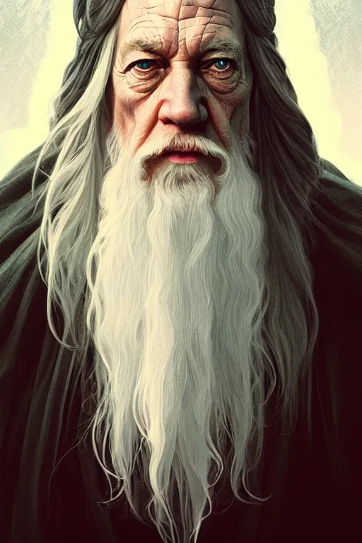 Prompt: a portrait of gandalf the white, fantasy, sharp focus, intricate, elegant, digital painting, artstation, matte, highly detailed, concept art, illustration, ambient lighting, art by ilya kuvshinov, artgerm, alphonse mucha, and greg rutkowski