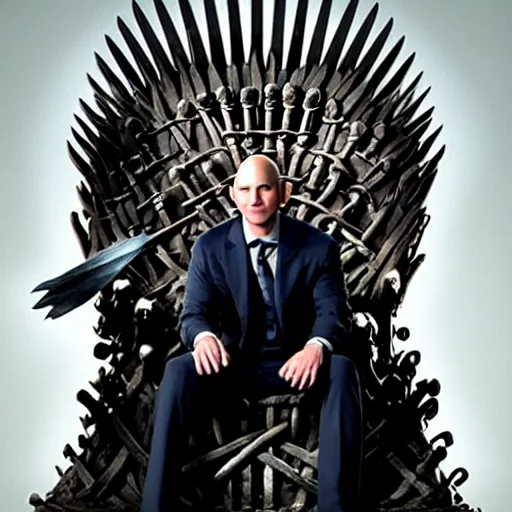 Image similar to jeff bezos as voldemort sitting on the iron throne, au naturel, hyper detailed, digital art, trending in artstation, cinematic lighting, studio quality, smooth render, unreal engine 5 rendered, octane rendered, art style by klimt and nixeu and ian sprigger and wlop and krenz cushart.