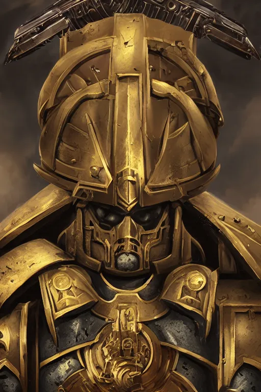 Image similar to armor portrait heros warhammer 4 0 k horus heresy fanart - the primarchs emperor by johannes helgeson animated with vfx concept artist & illustrator global illumination ray tracing hdr fanart arstation zbrush central hardmesh 8 k octane renderer comics stylized