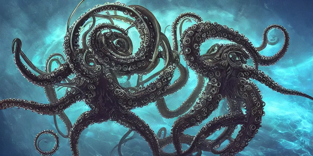 Image similar to photo of cyberoctopus species mutated xenomorph aquatic life cyber award winning photo