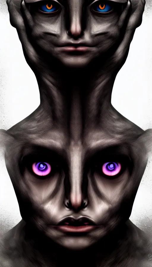 Image similar to epic professional digital art of a human - crow hybrid creature, portrait, human eyes, humanoid crow head, human skin, dark skin, humanoid figure