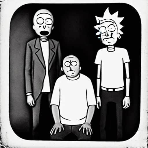 Image similar to tintype photo of “ rick and morty ”