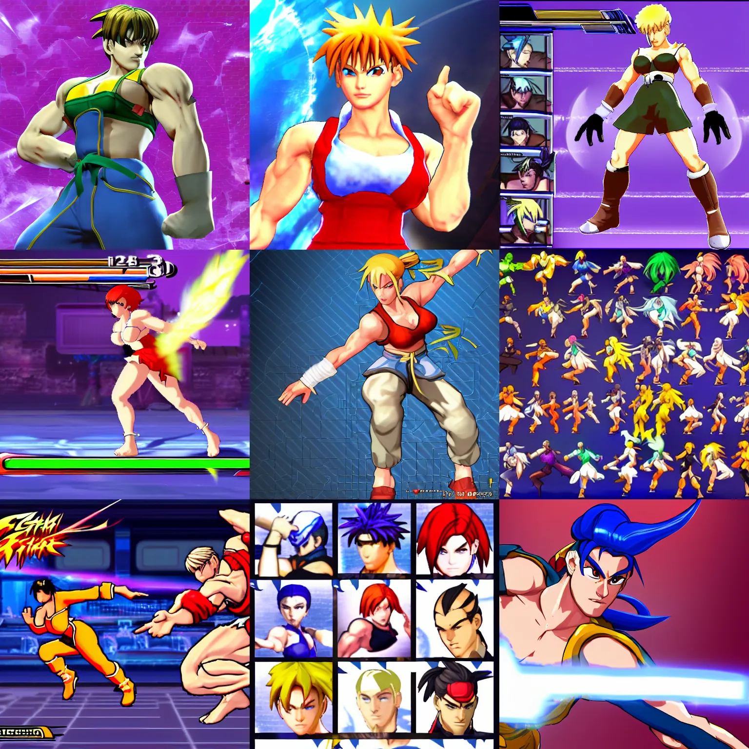 Prompt: fighting game character, sassy personality, light frame, acrobatic moveset, fan favorite, 2 d sprite idle pose street fighter alpha 3 rd strike arc system works lab zero games